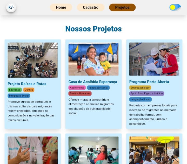 Criação de site para ONG seguindo git flow